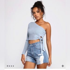 Tied To Basics One Shoulder Crop Top
